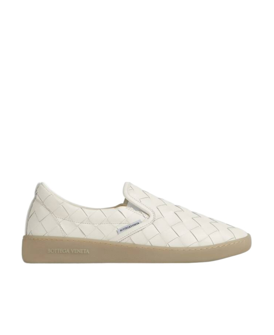 Bottega Veneta Sawyer Intrecciato Leather Low-top Sneakers In White