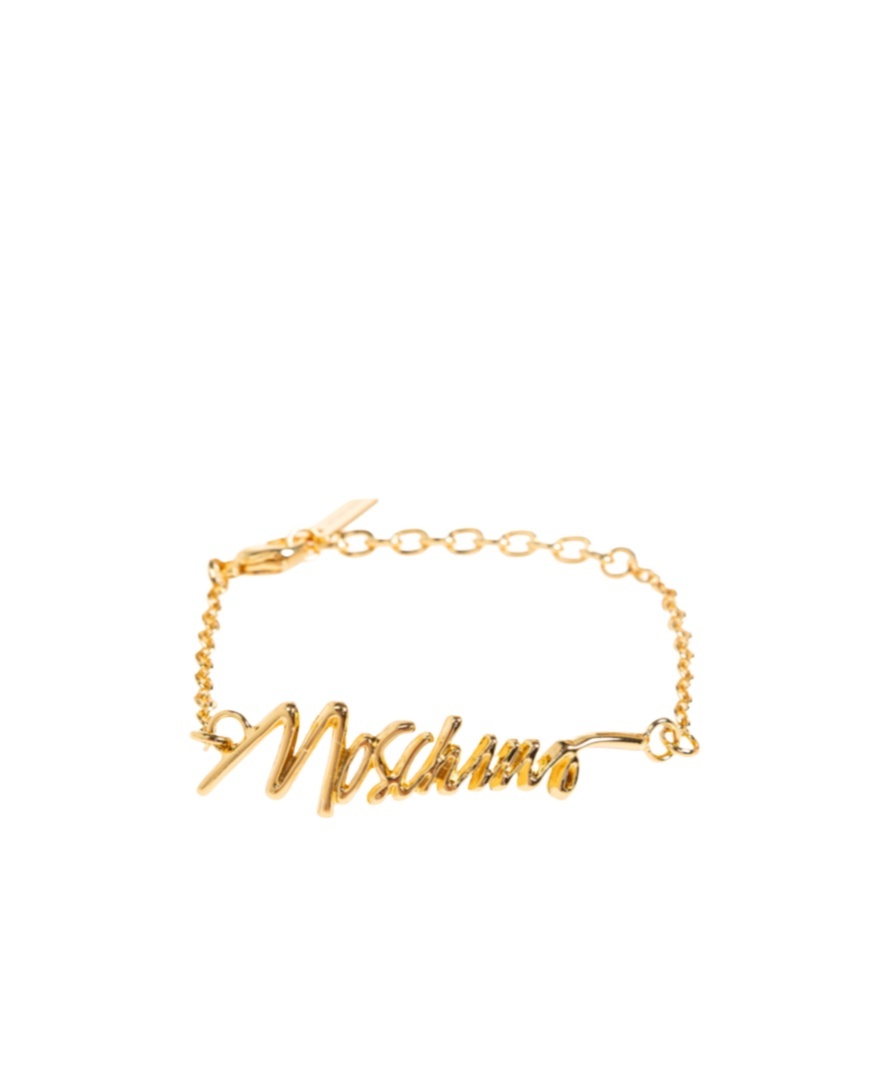 Moschino Logo Bracelet In Gold
