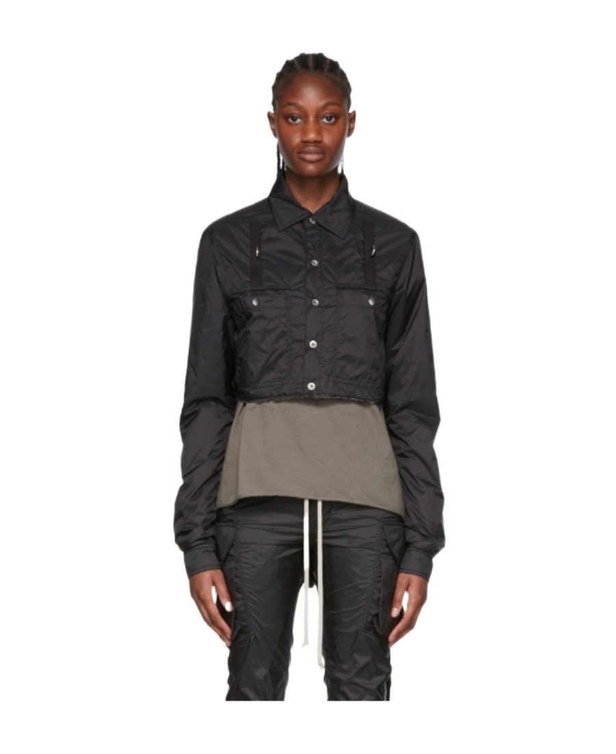 Rick Owens Drkshdw Short Ribbon Casual Jacket In Black