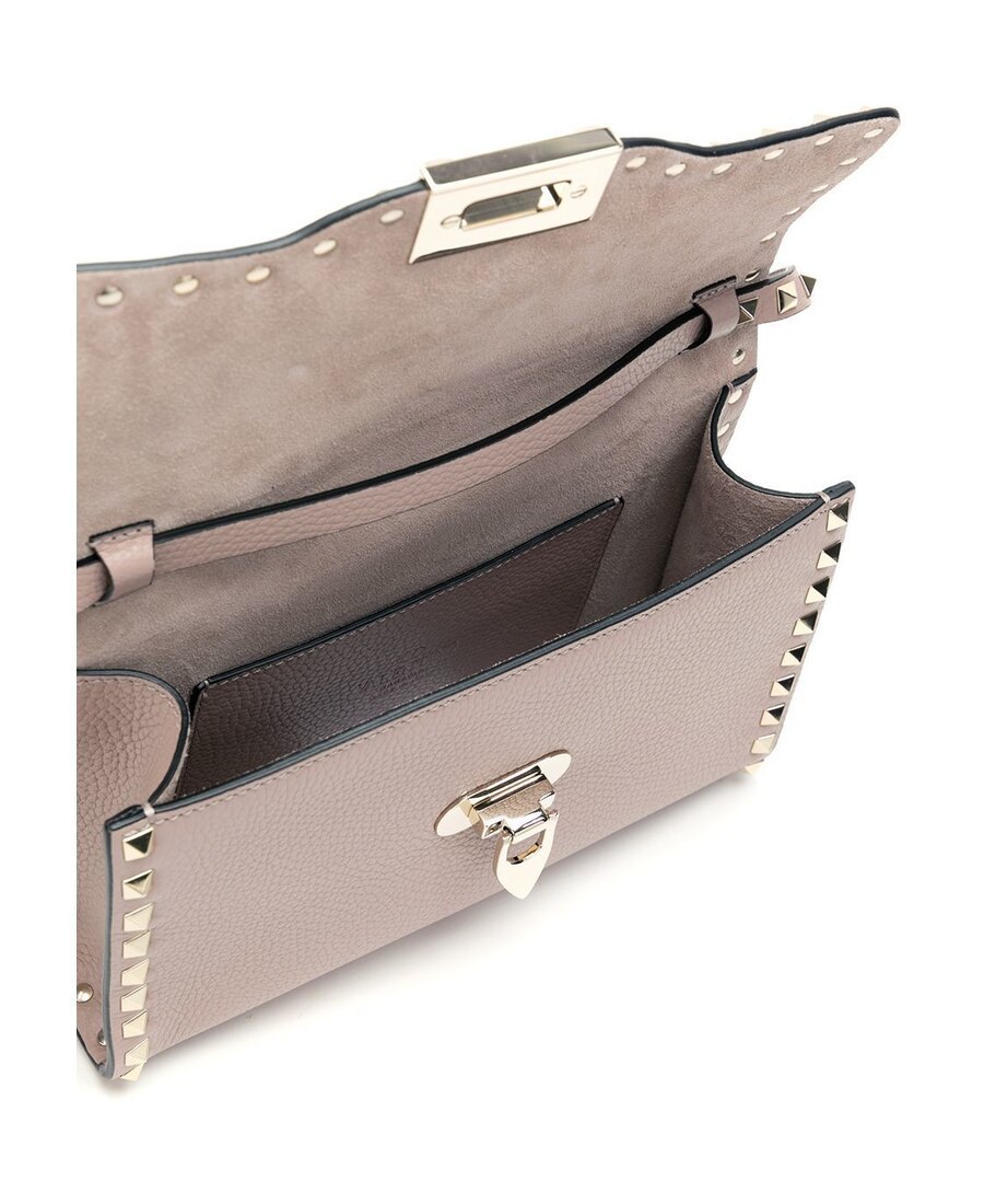 Valentino Rockstud Leather Cross-body Bag In Nude