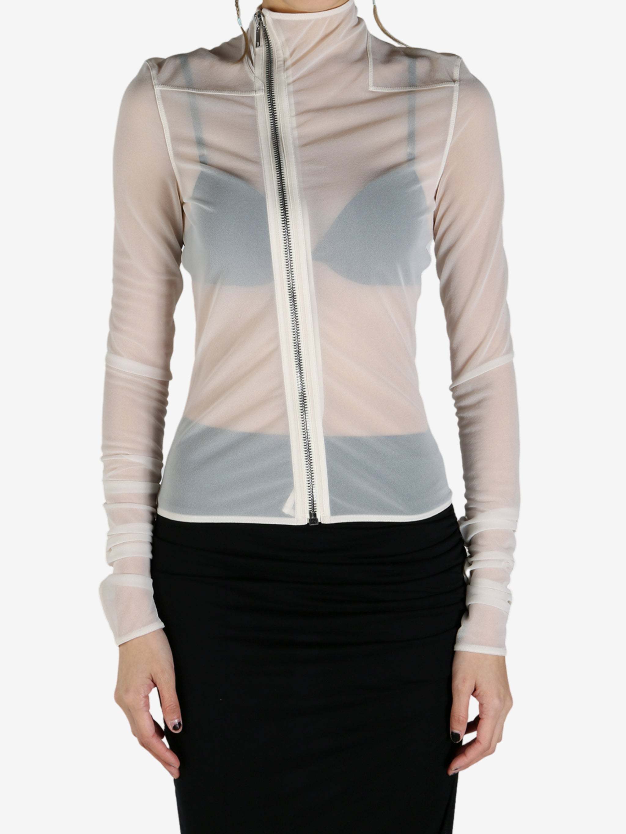 Rick Owens High Collar Long Sleeve Casual Jacket