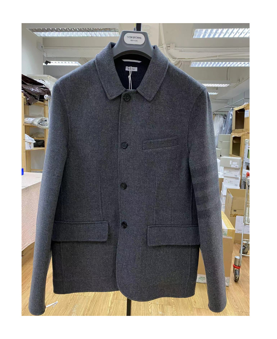 Thom Browne Wool Button-fastening Shirt-jacket In Gray