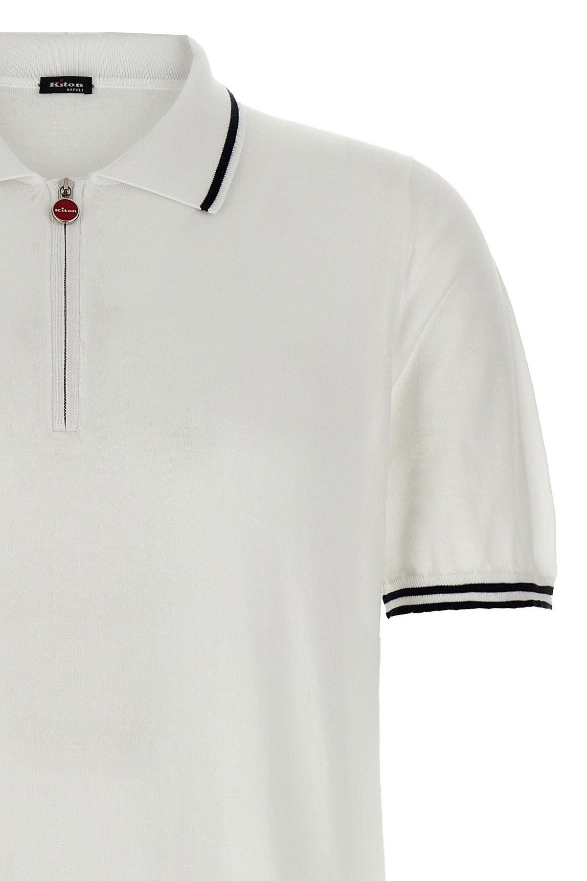 Shop Kiton Ciro Polo Shirt In White