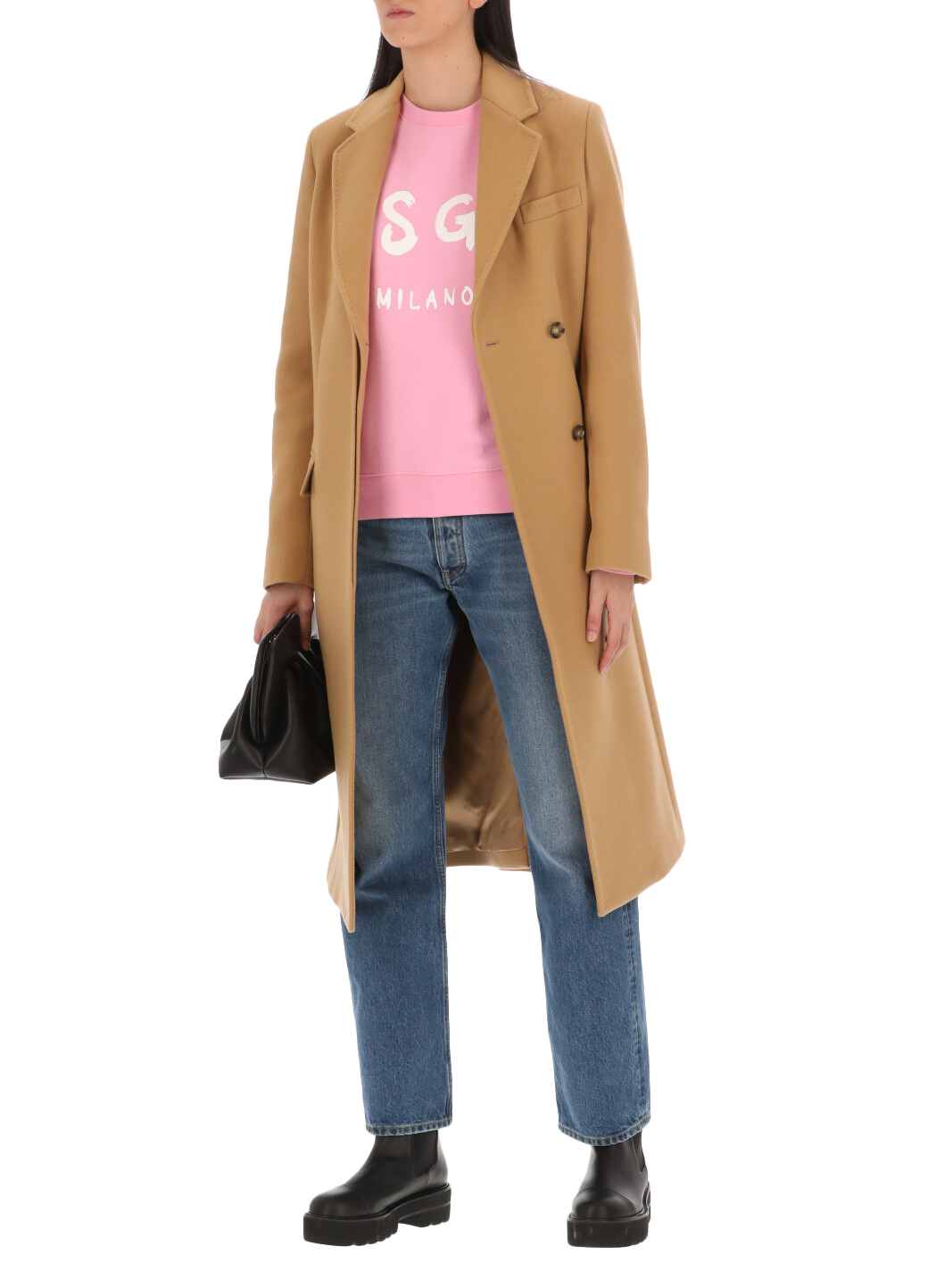 Msgm Logo-print Crew Neck Sweatshirt In Pink