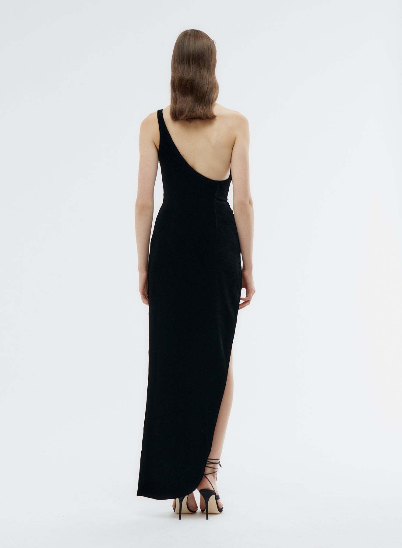 Alessandra Rich One-shoulder Dress In Black
