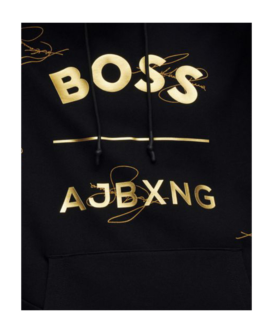 Hugo Boss X Ajbxng Logo-print Hoodie In Black