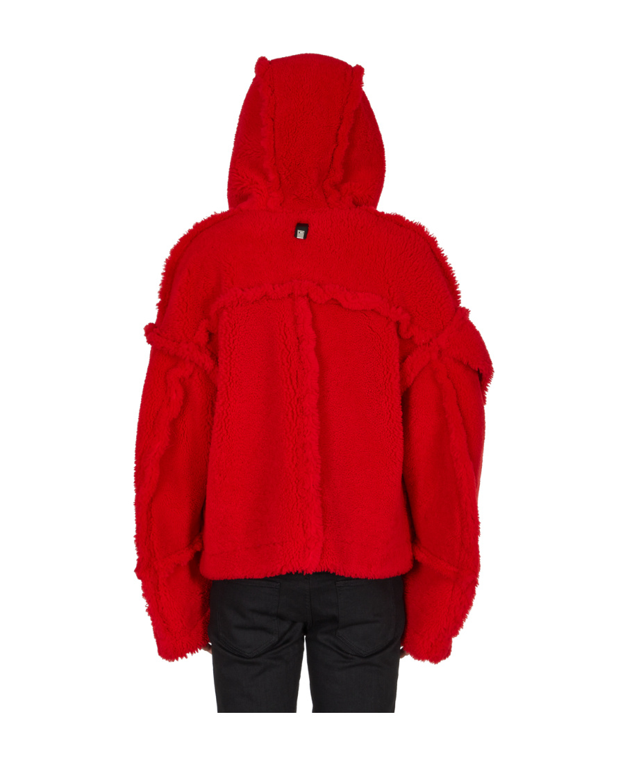 Alyx Hooded Shearling Jacket In Red