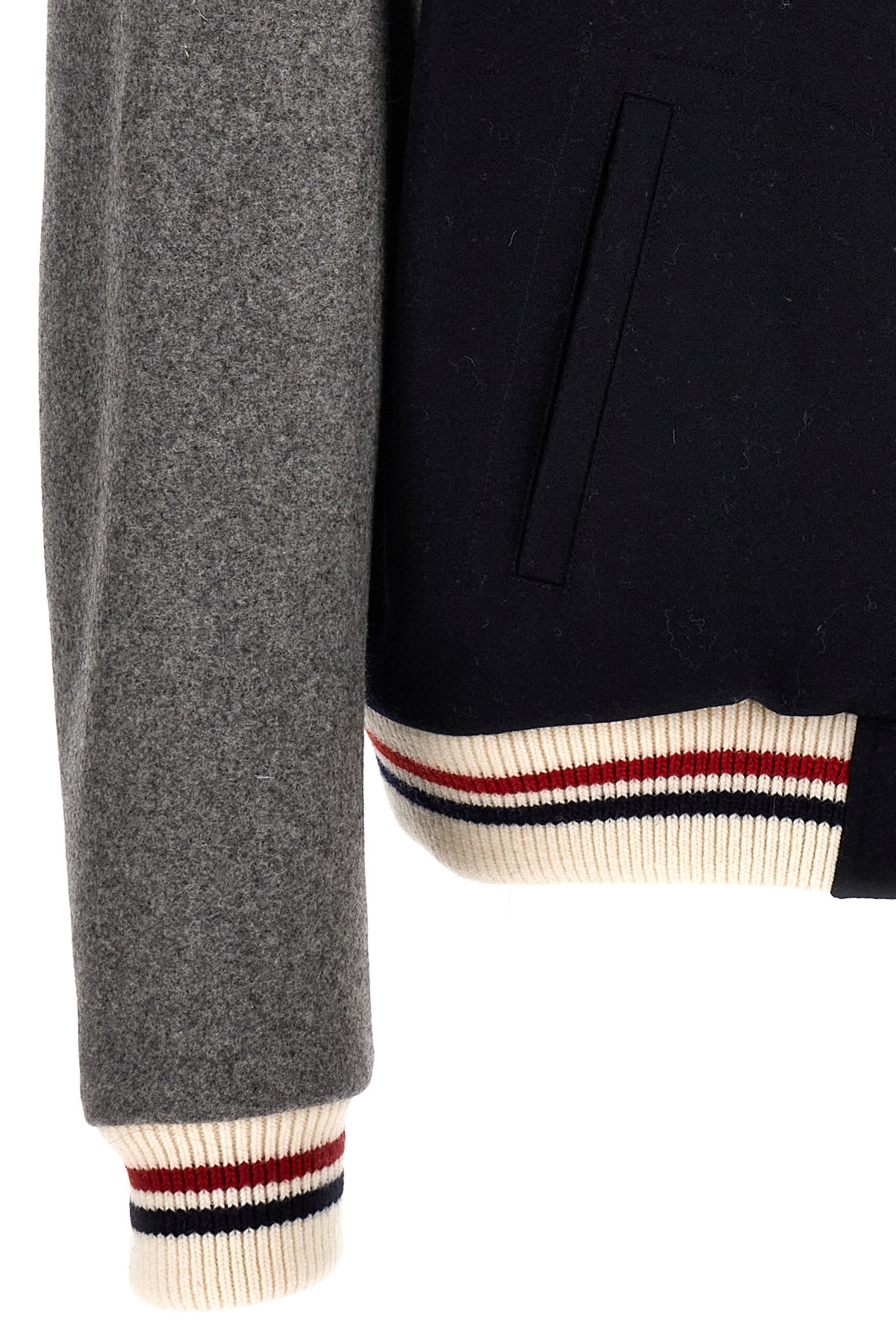 Thom Browne Colour-block Bomber Jacket In Black