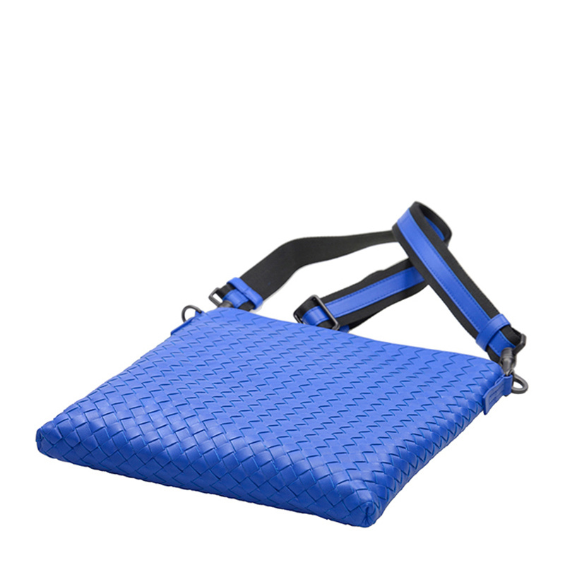 Bottega Veneta Weave Detail Satchel In Blue