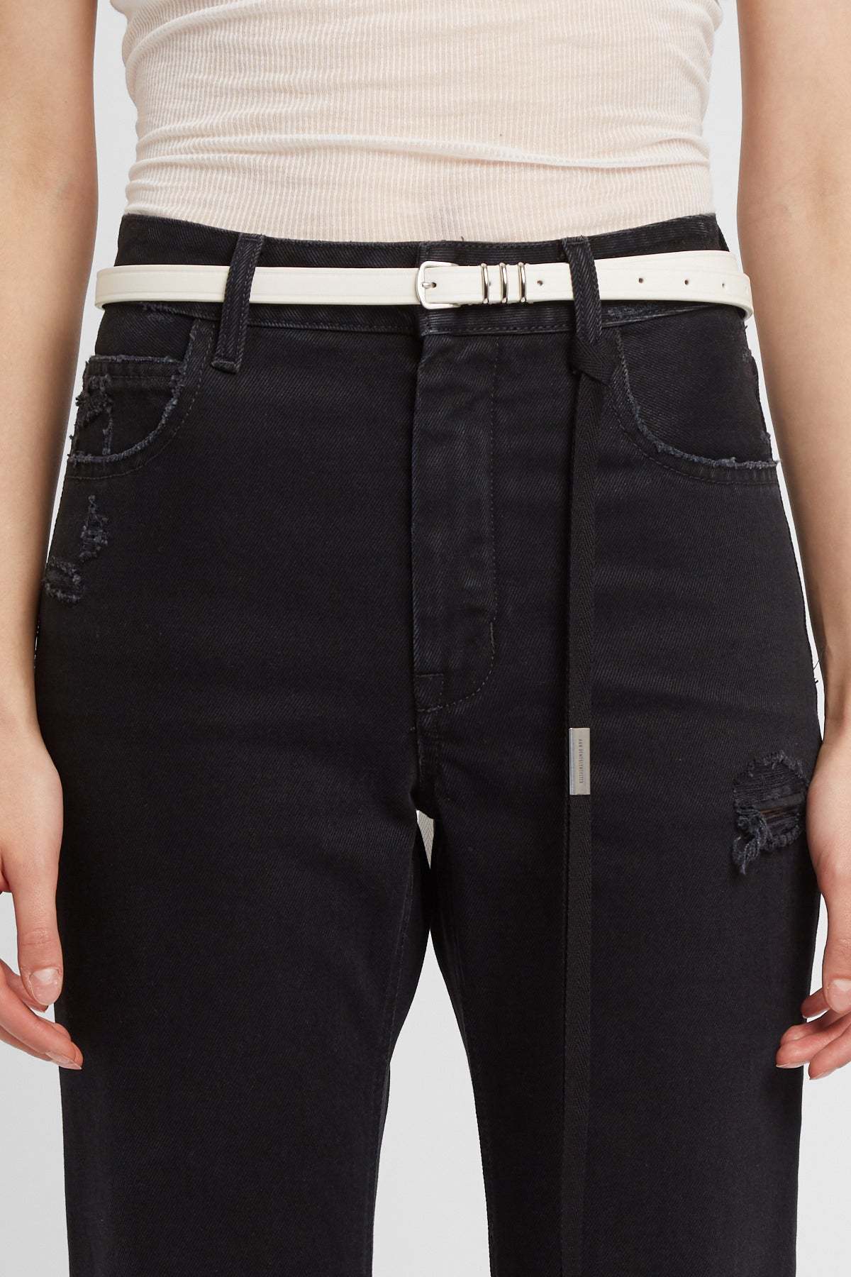 Ann Demeulemeester Adea Belt In Chalk