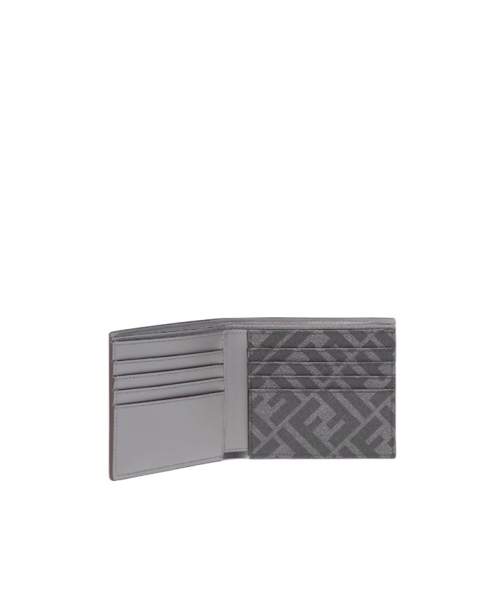 Fendi Ff Square Double-folded Wallet In Gray