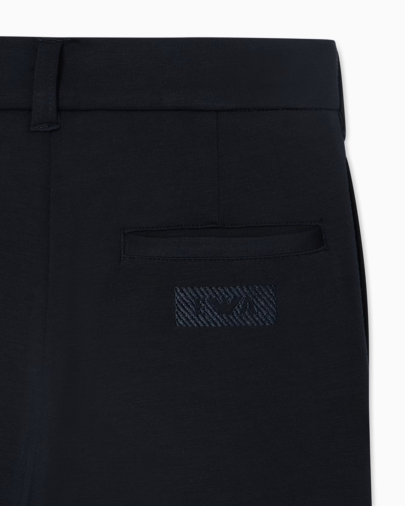 Emporio Armani Double-jersey Trousers With Darts In Black