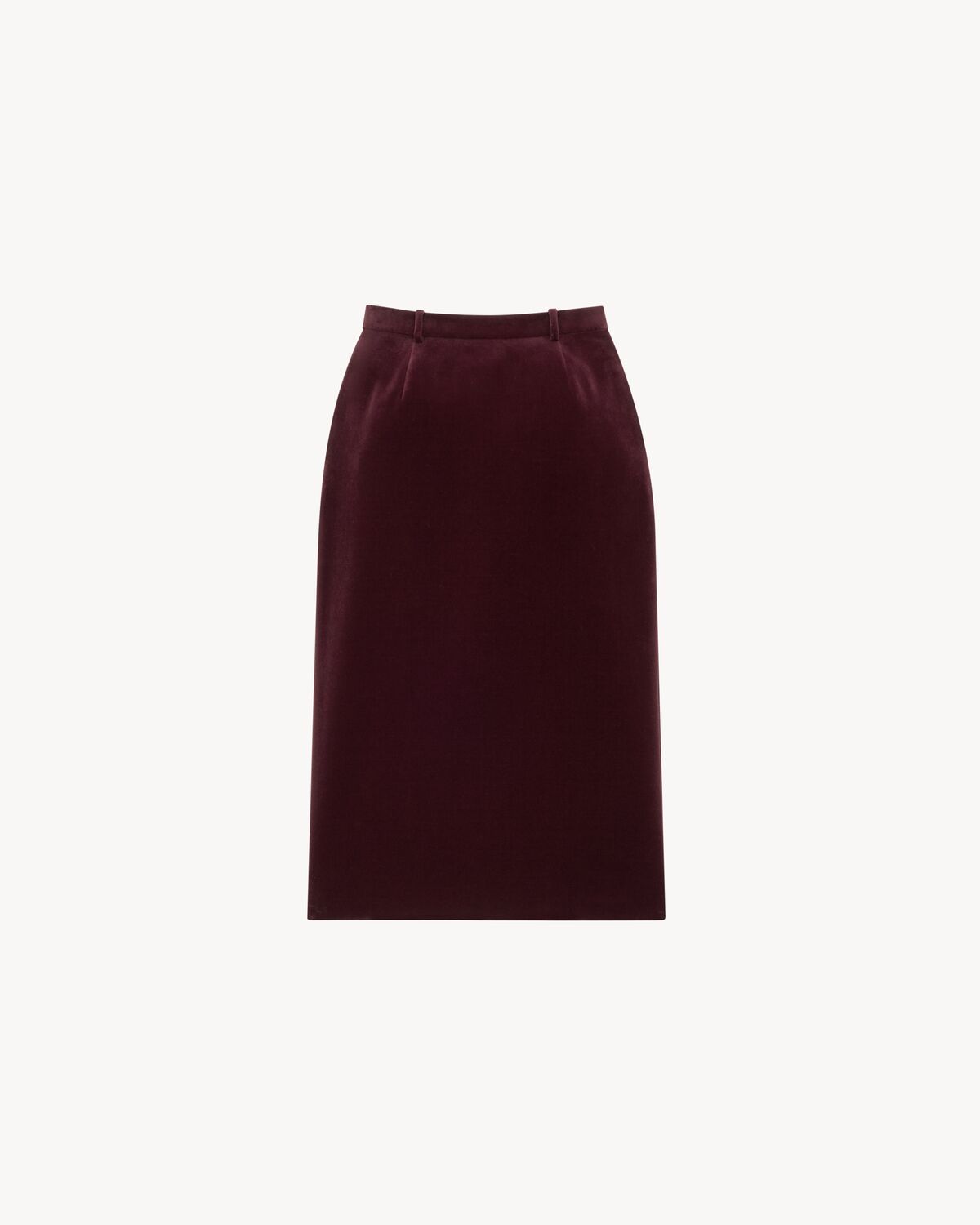 Saint Laurent Midi Wrap Skirt In Cotton Velvet In Purple