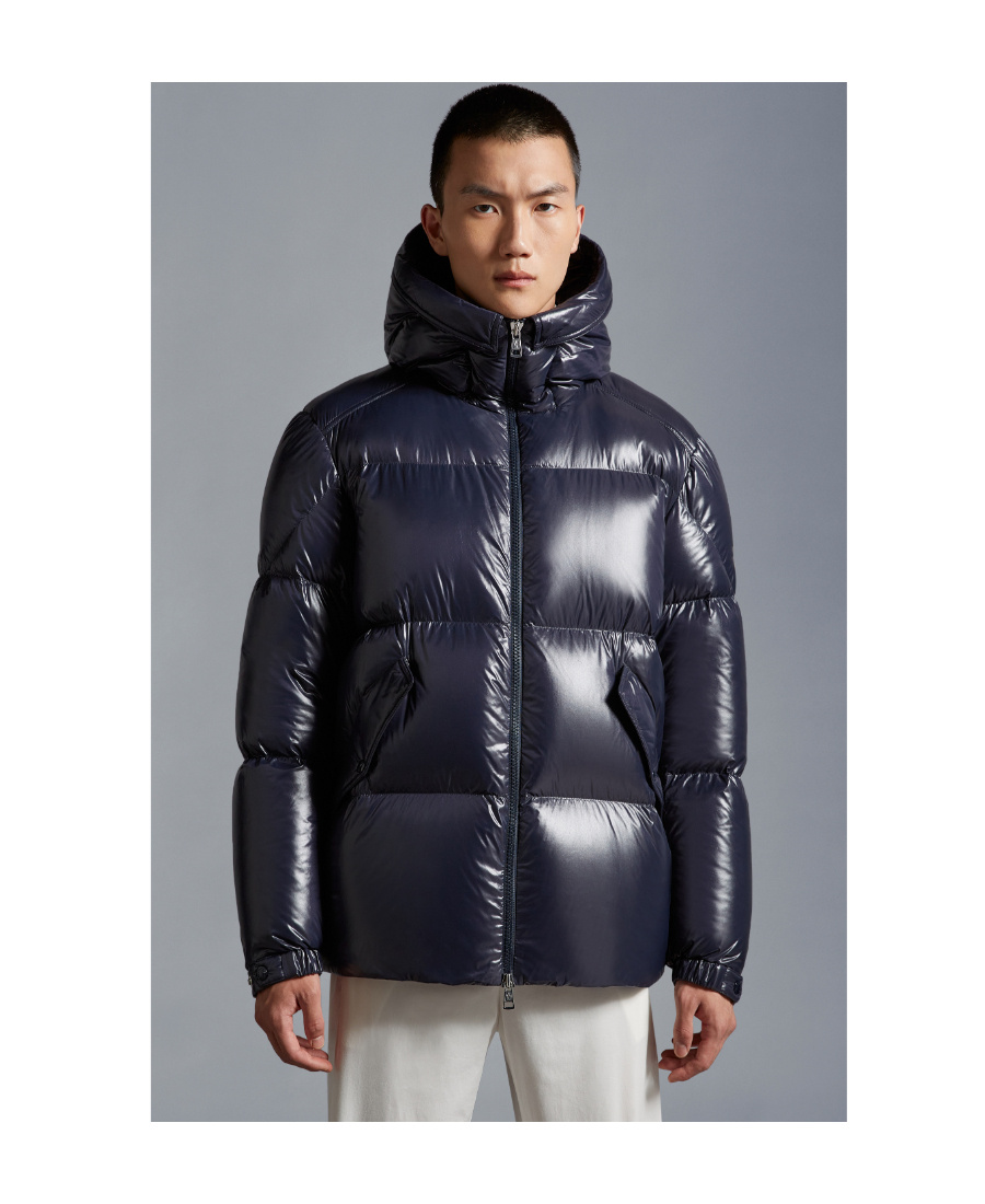 Moncler Padded Hooded Jacket In Midnight Blue