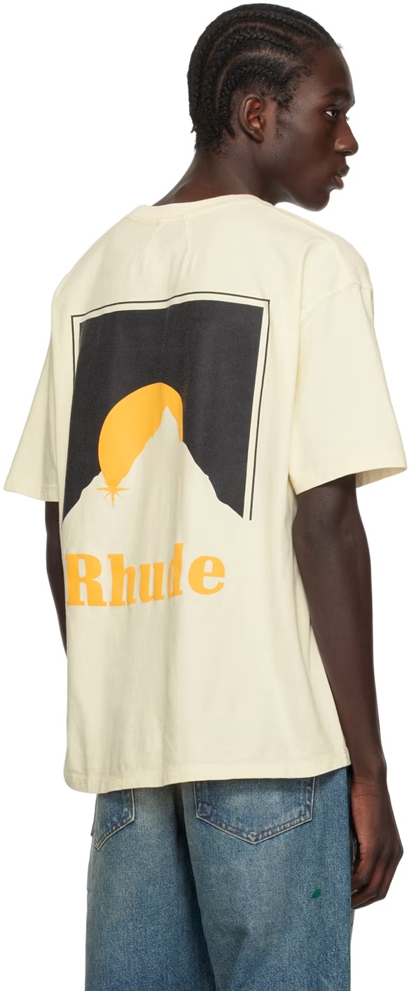 Rhude Moonlight-print Cotton T-shirt In White