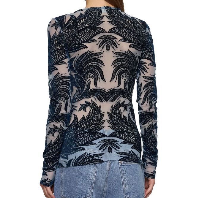 Etro Signature Print Long-sleeved Top In Multicolor