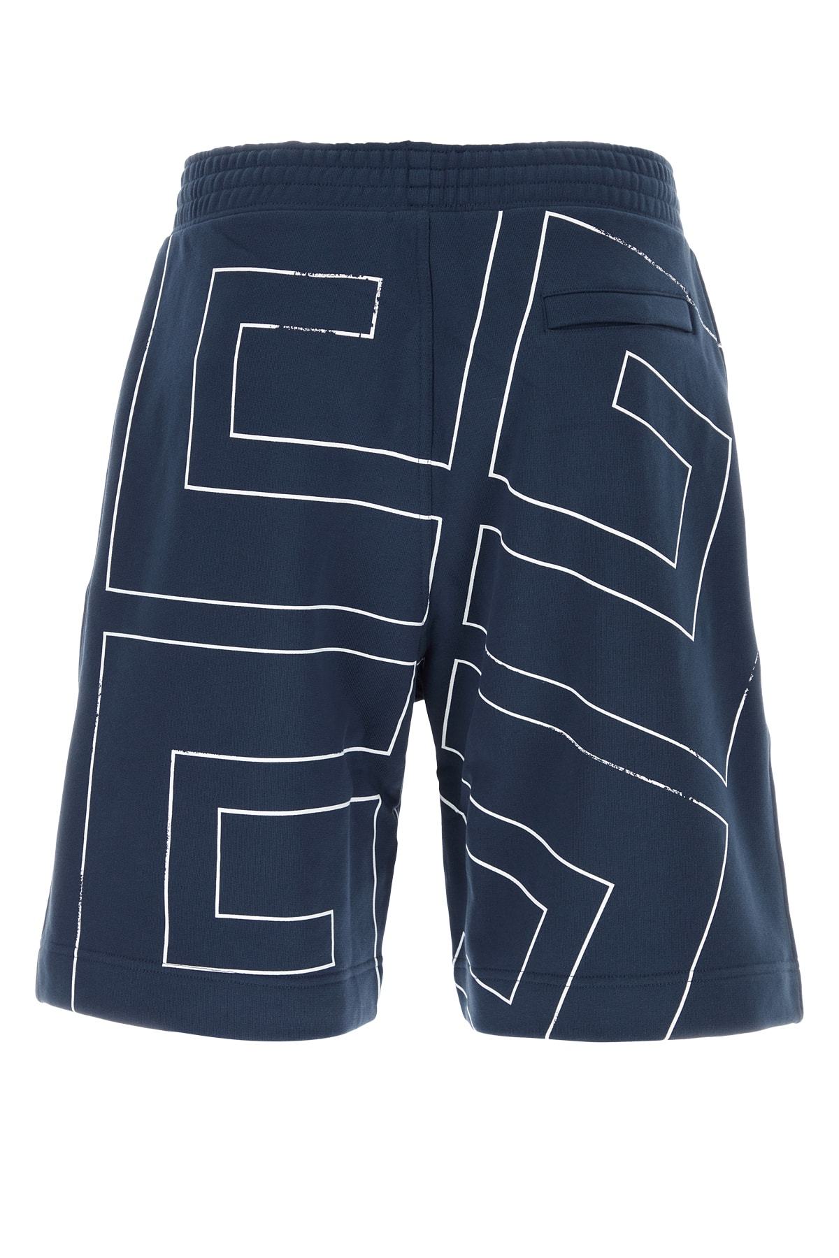 Givenchy Logo-print Cotton Shorts In Blue