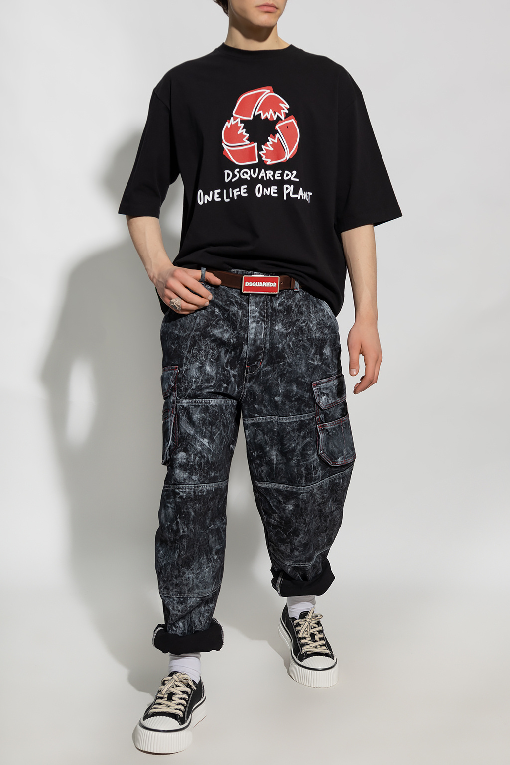 Dsquared2 Dsquared Men Black Cotton One Life T-shirt In Black