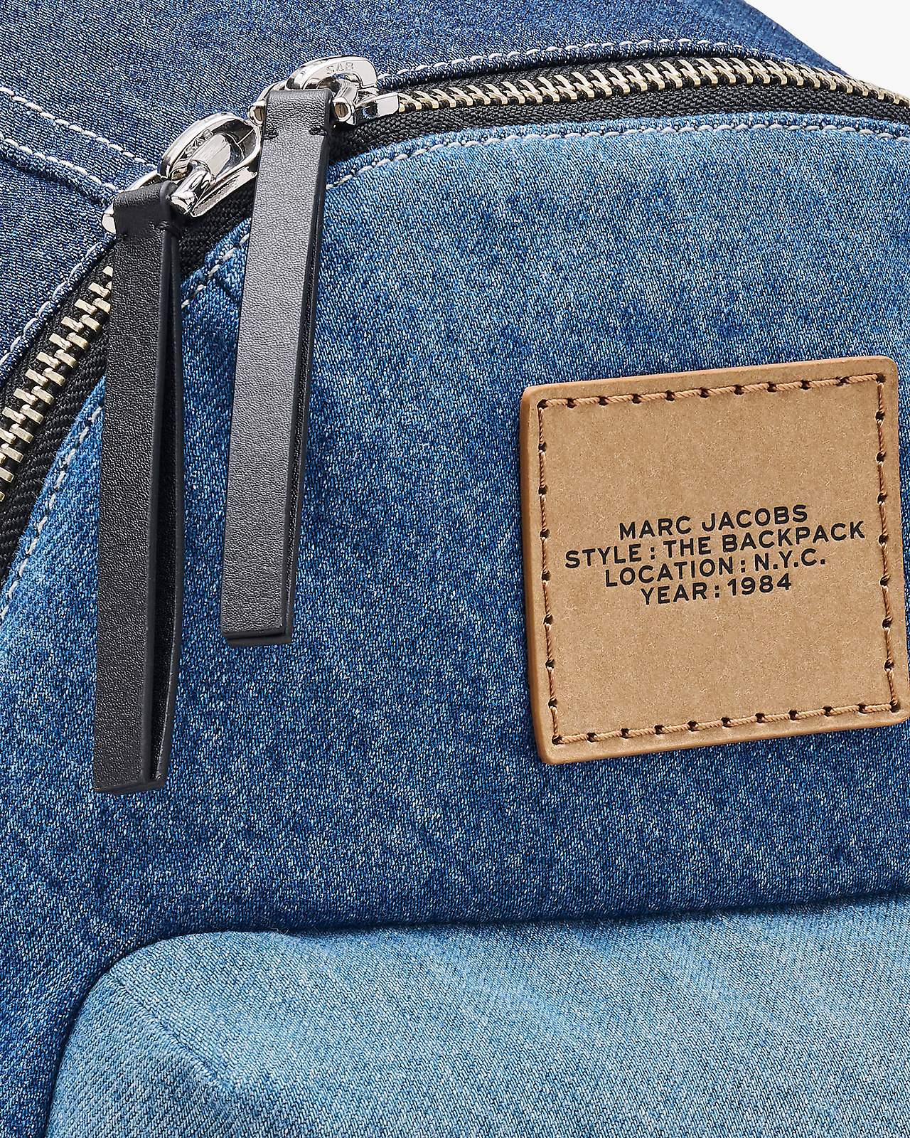 Marc Jacobs Large The Colourblock Denim Backpack In Blue