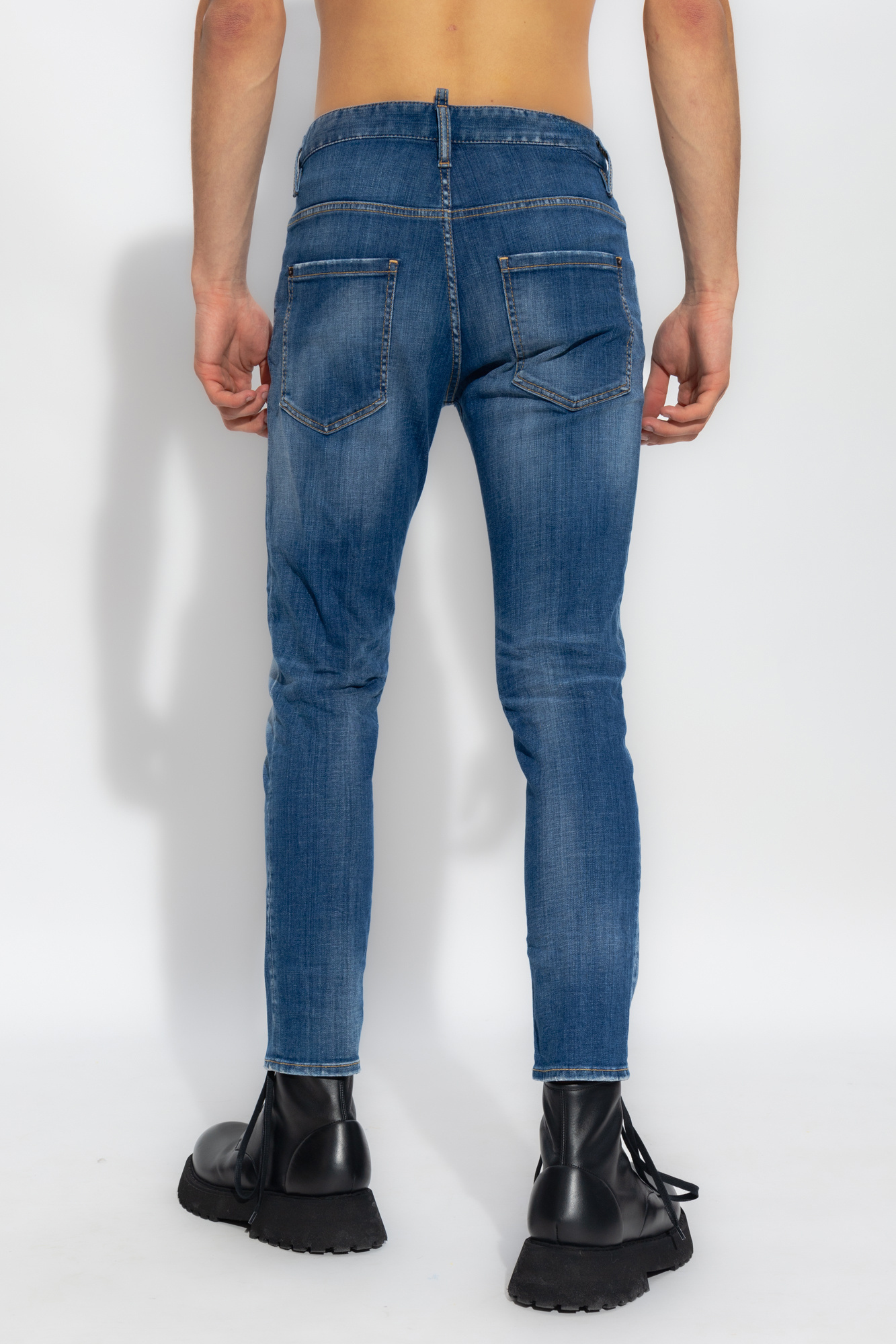 Dsquared2 Distressed Skinny Jeans In Blue