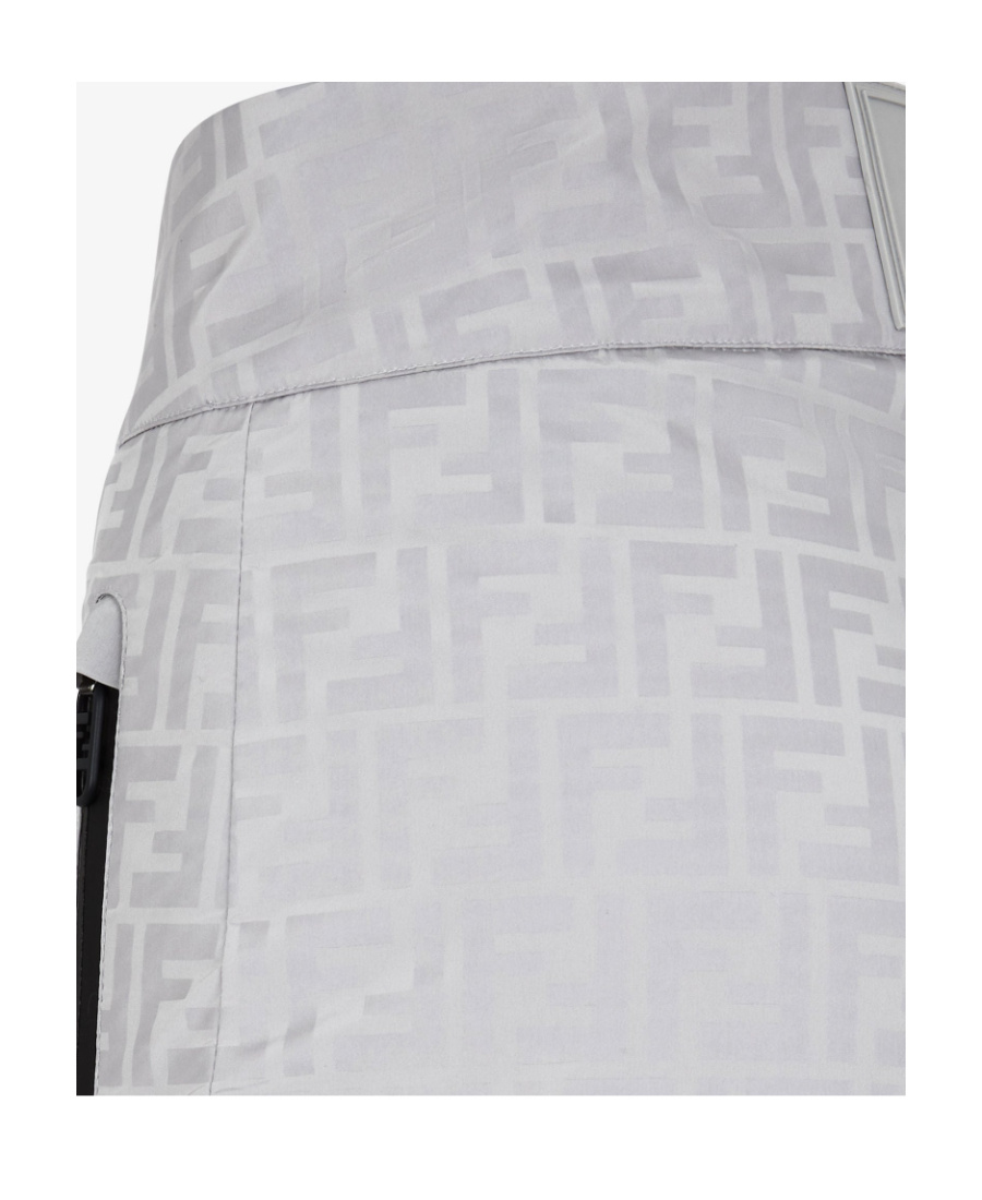 Fendi Grey Ff Tech Fabric Trousers In Gray
