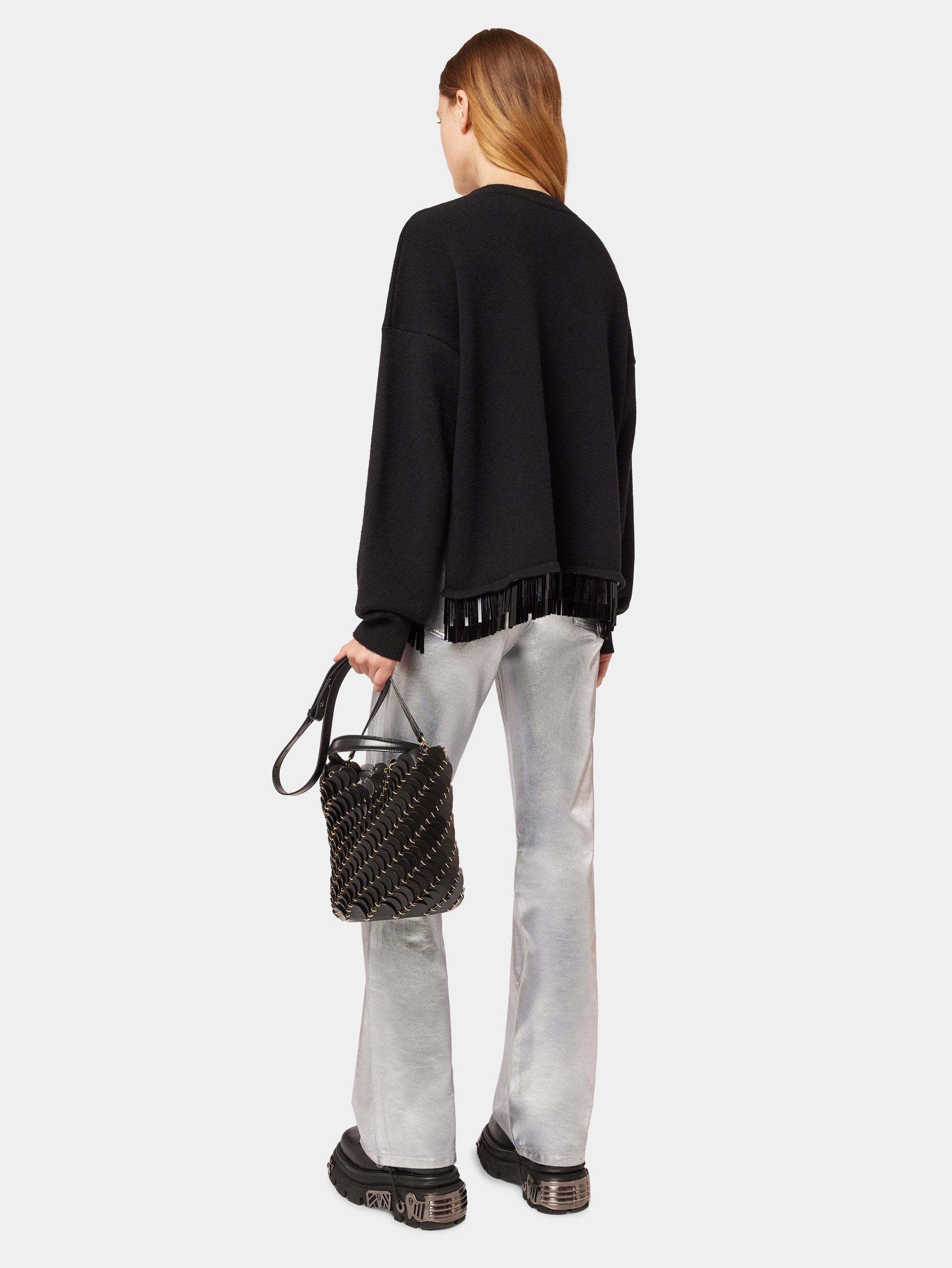 Rabanne Pacoïo Leather Bucket Bag In Black