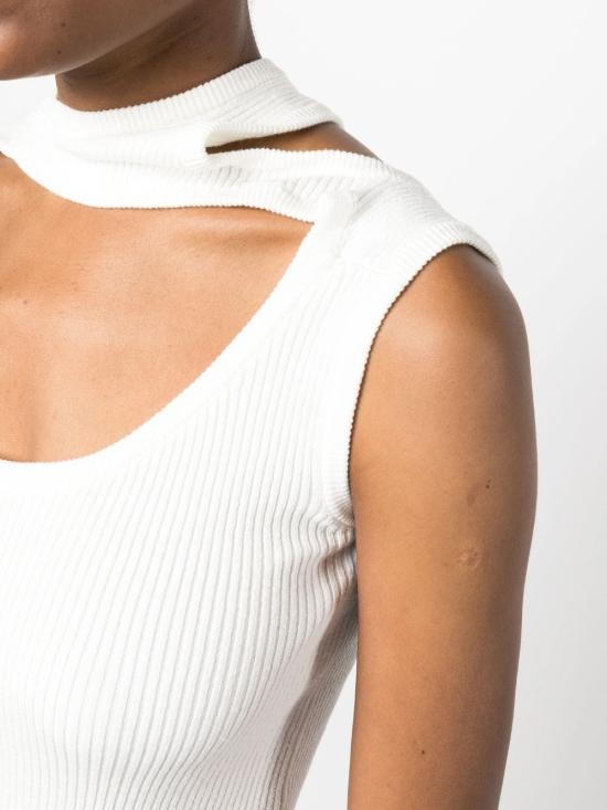 Y/project Classic Triple Collar Knit Tank Top In White