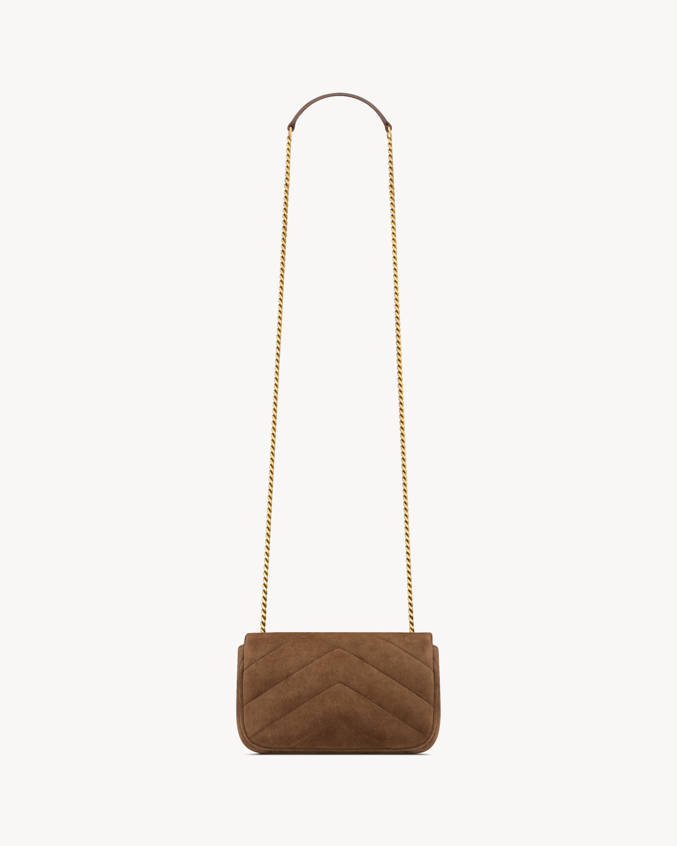 Saint Laurent Loulou Mini In Suede In Brown