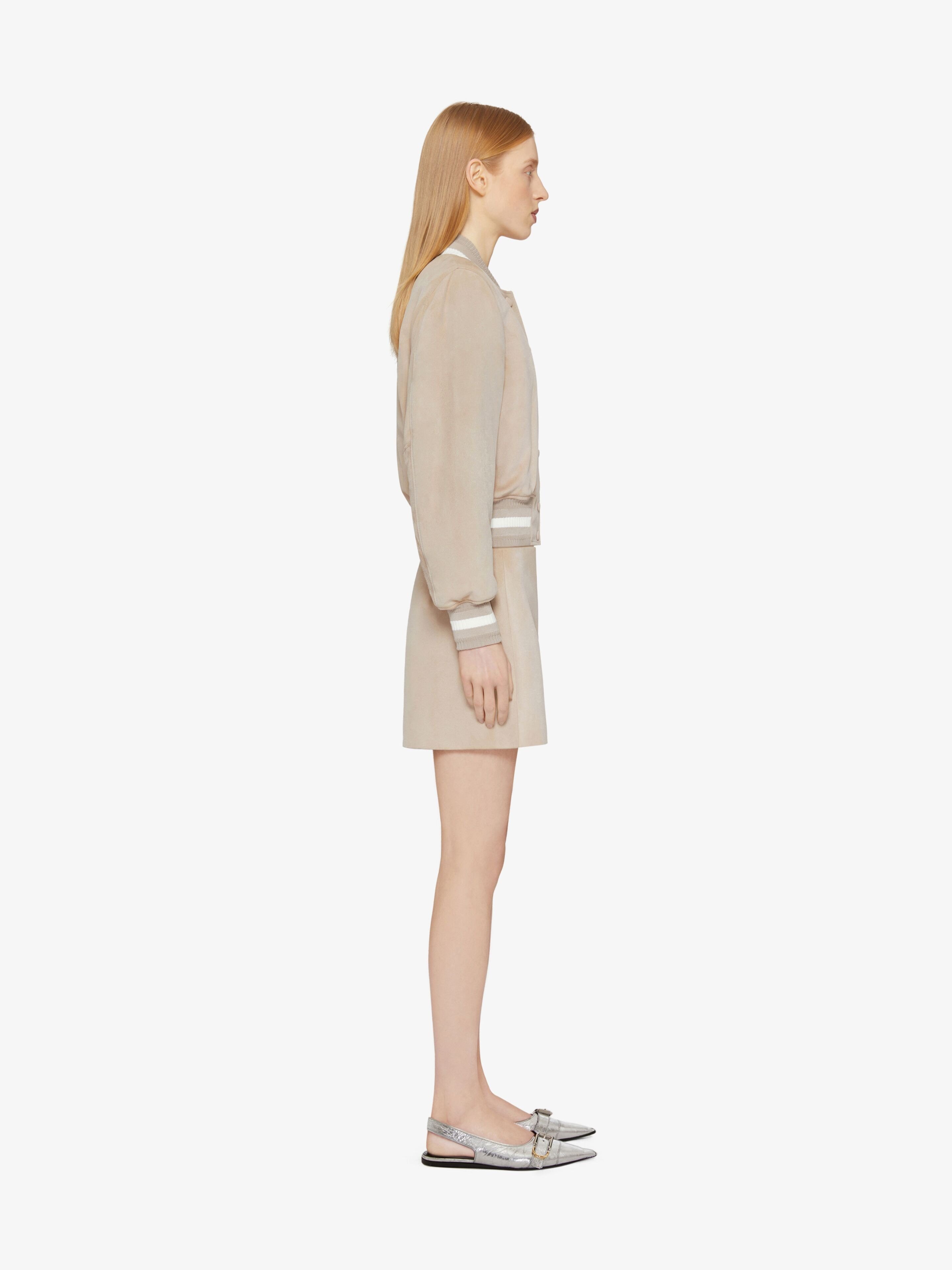 Givenchy Varsity Jacket In Suede In Nude