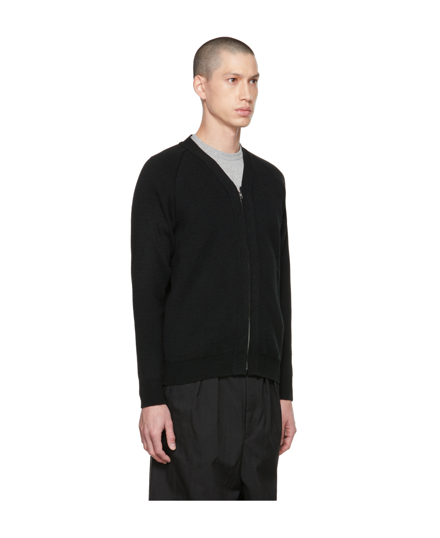 Comme Des Garçons V-neck Knitted Cardigan In Black