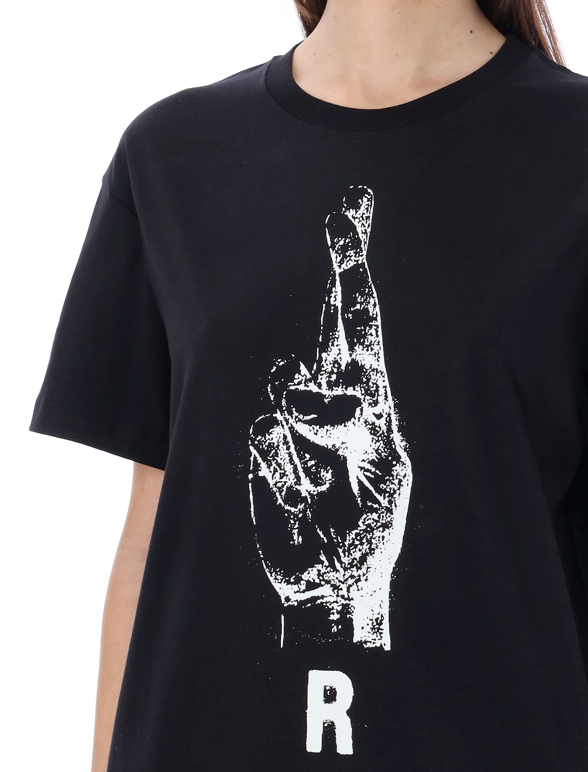 Shop Raf Simons Graphic-print Cotton T-shirt In Black