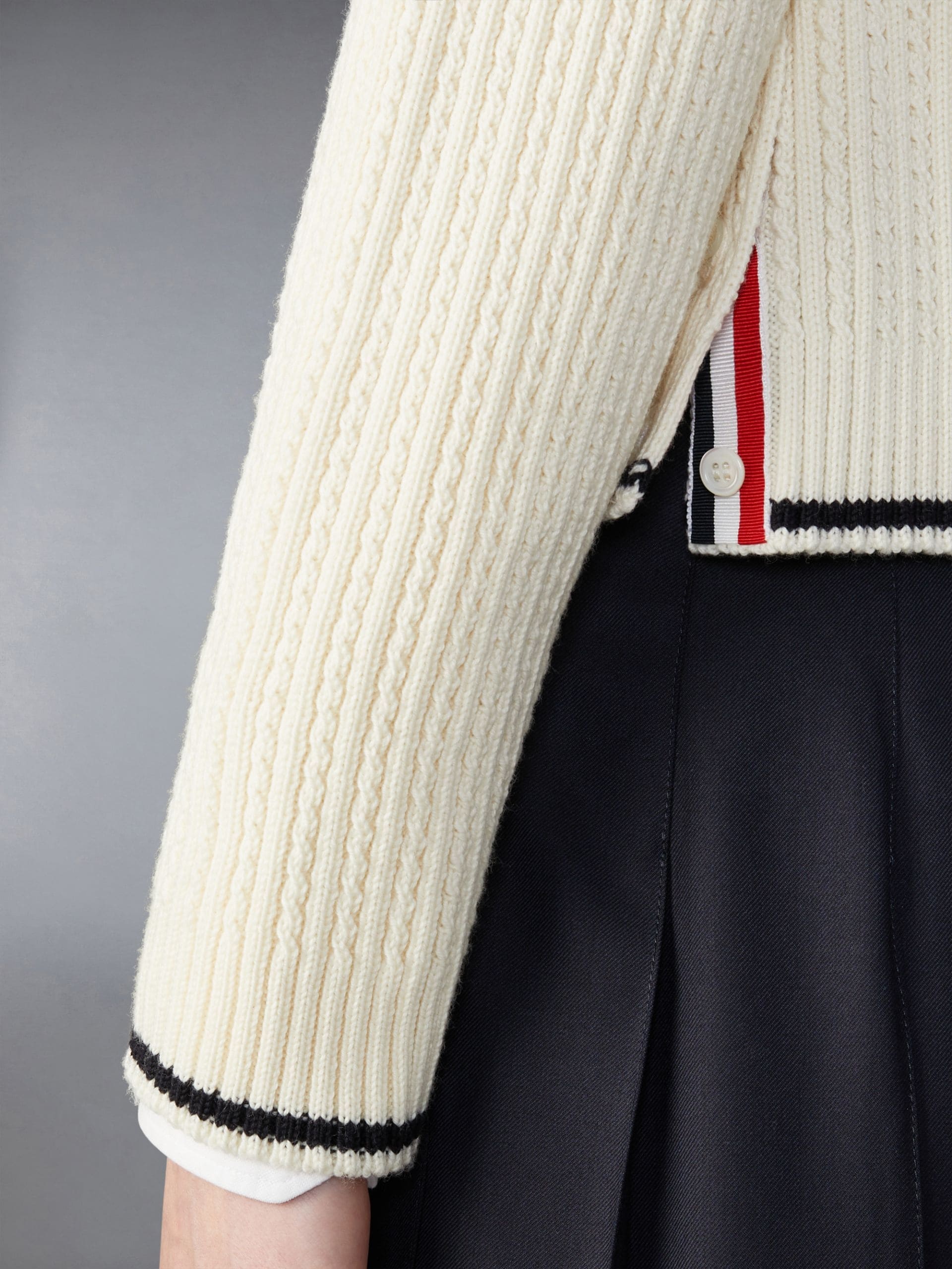 Thom Browne 4bar Cardigan In White