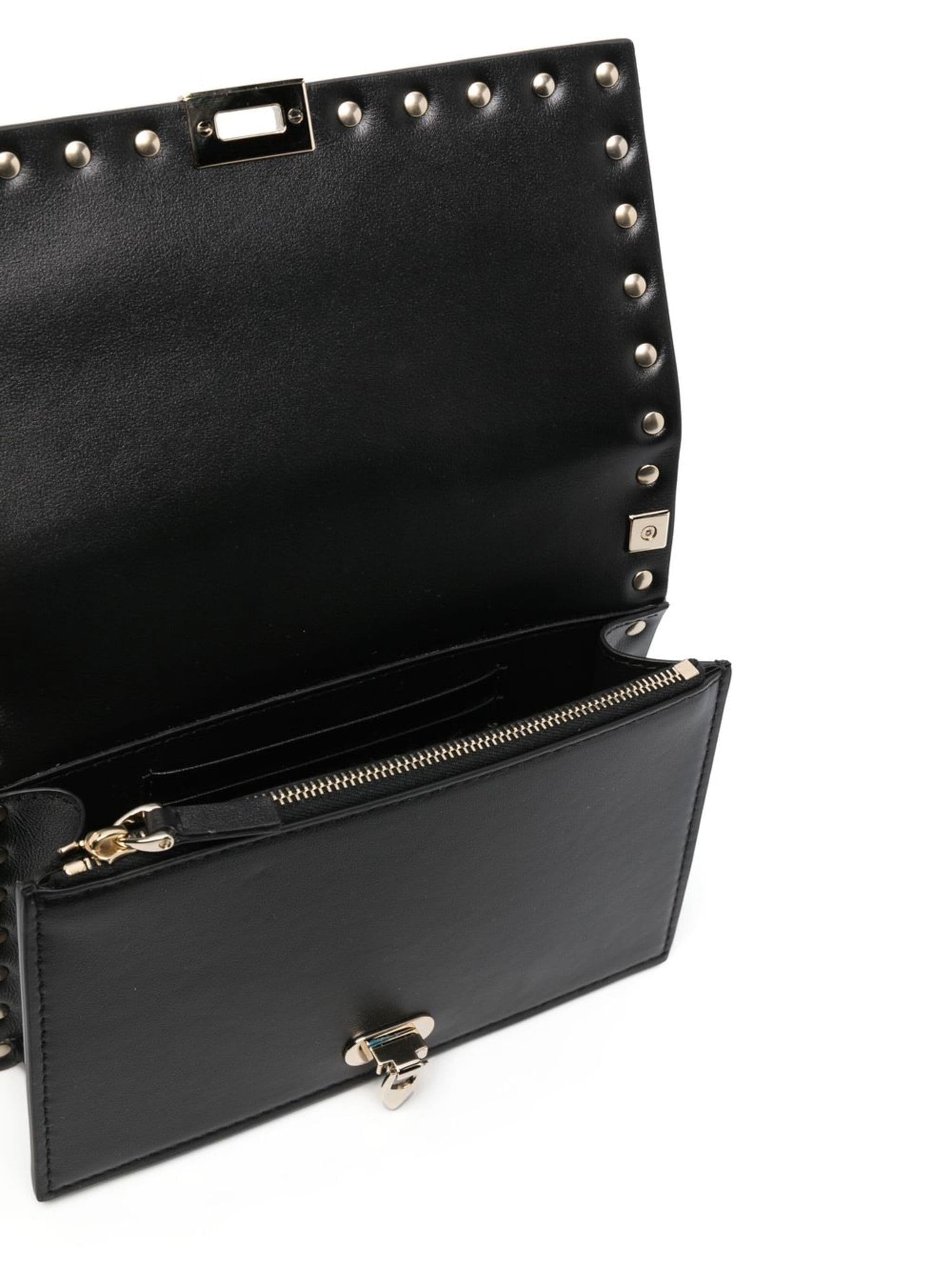 Valentino Rockstud Wallet-on-chain In Black