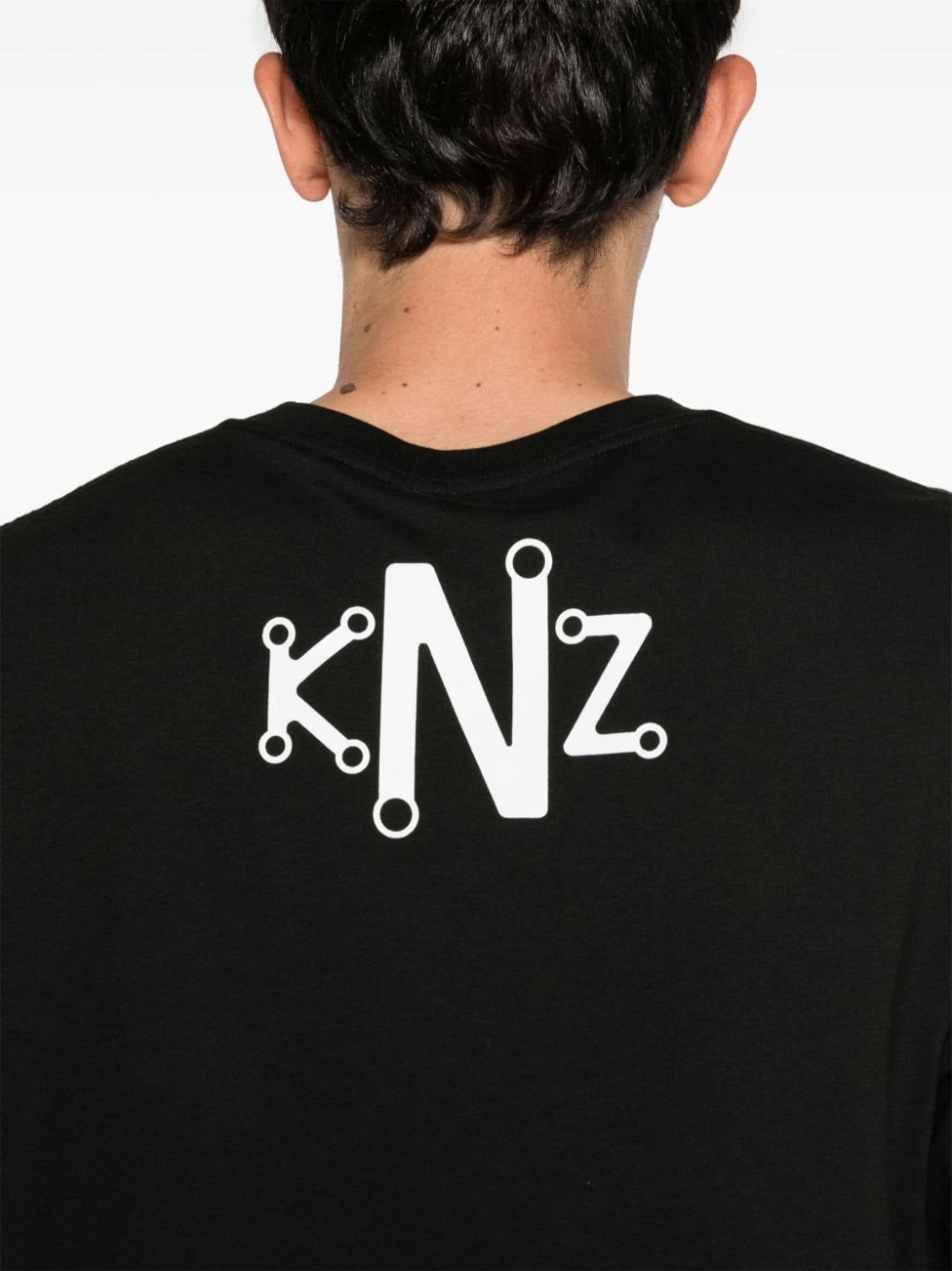 Kenzo Mens Black Business Illusion-print Cotton-jersey T-shirt In Black