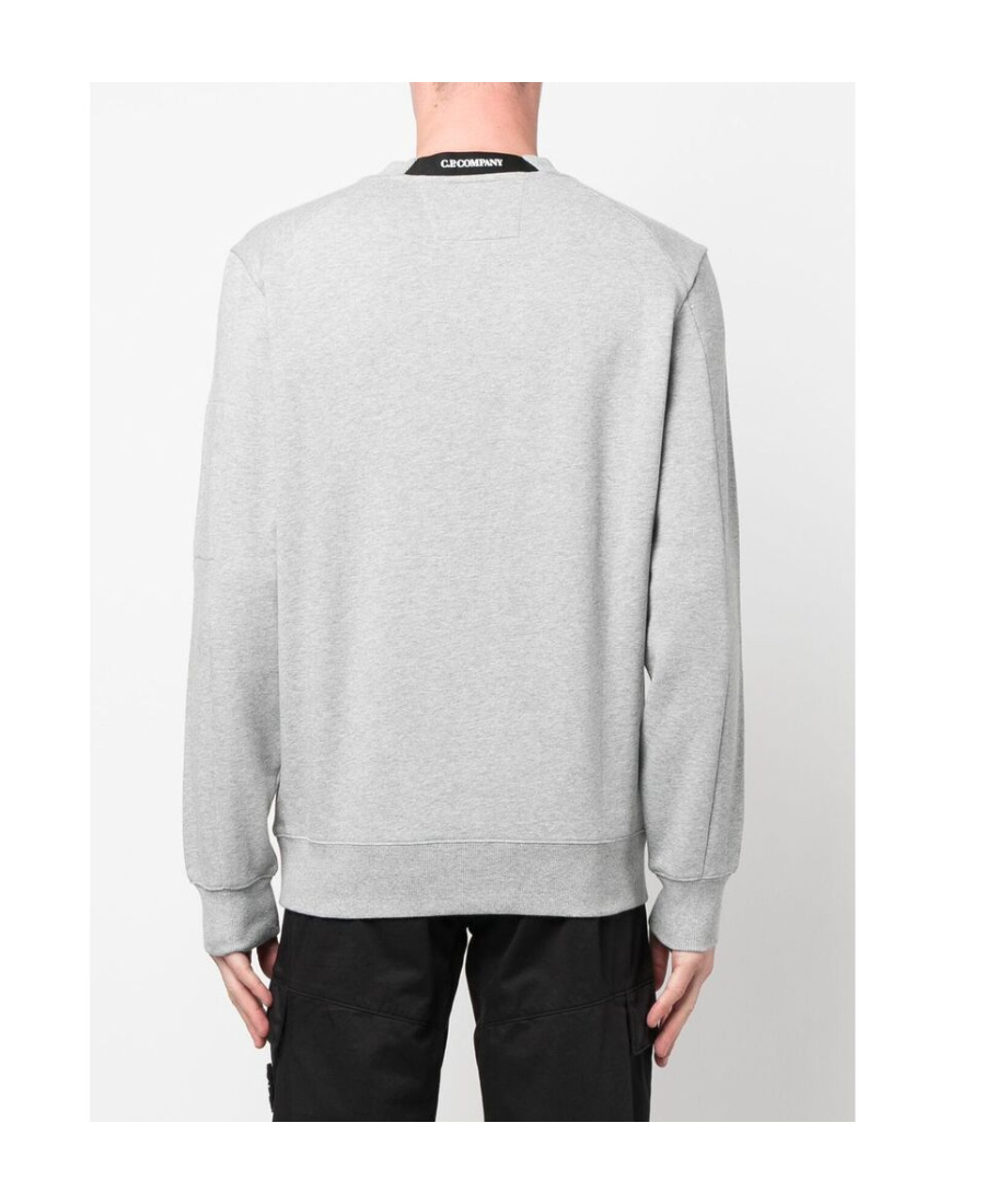 Shop C.p. Company Logo Round-neck Sweater In Gray