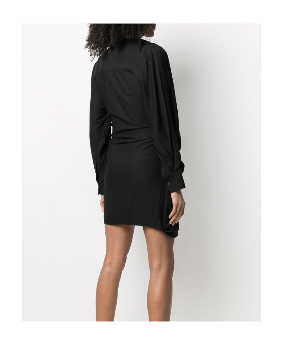 Shop Jacquemus La Robe Bahia Cllr Ls Knot Frn In Black