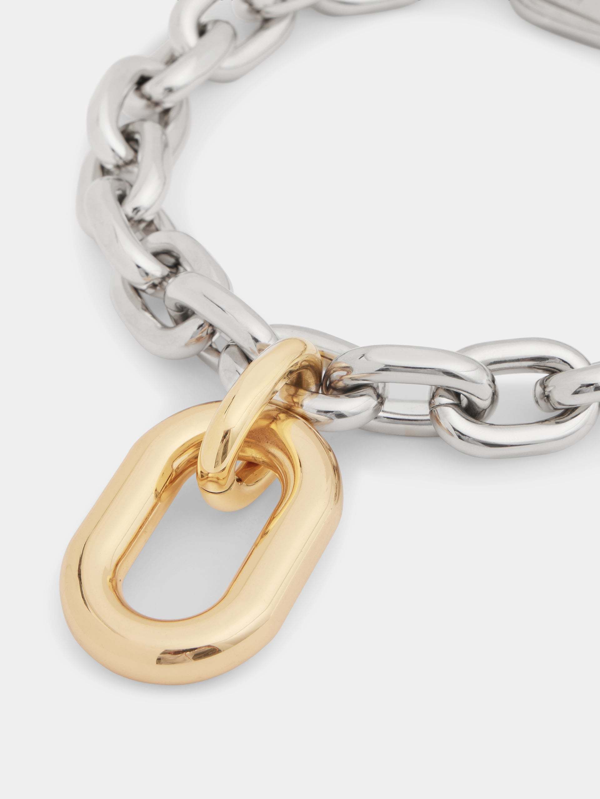 Rabanne Silver-colored Necklace With Pendant And Engraved Logo In Brass Woman In White