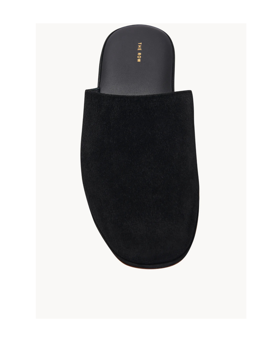 The Row Franco Flat Muller Shoes In Black