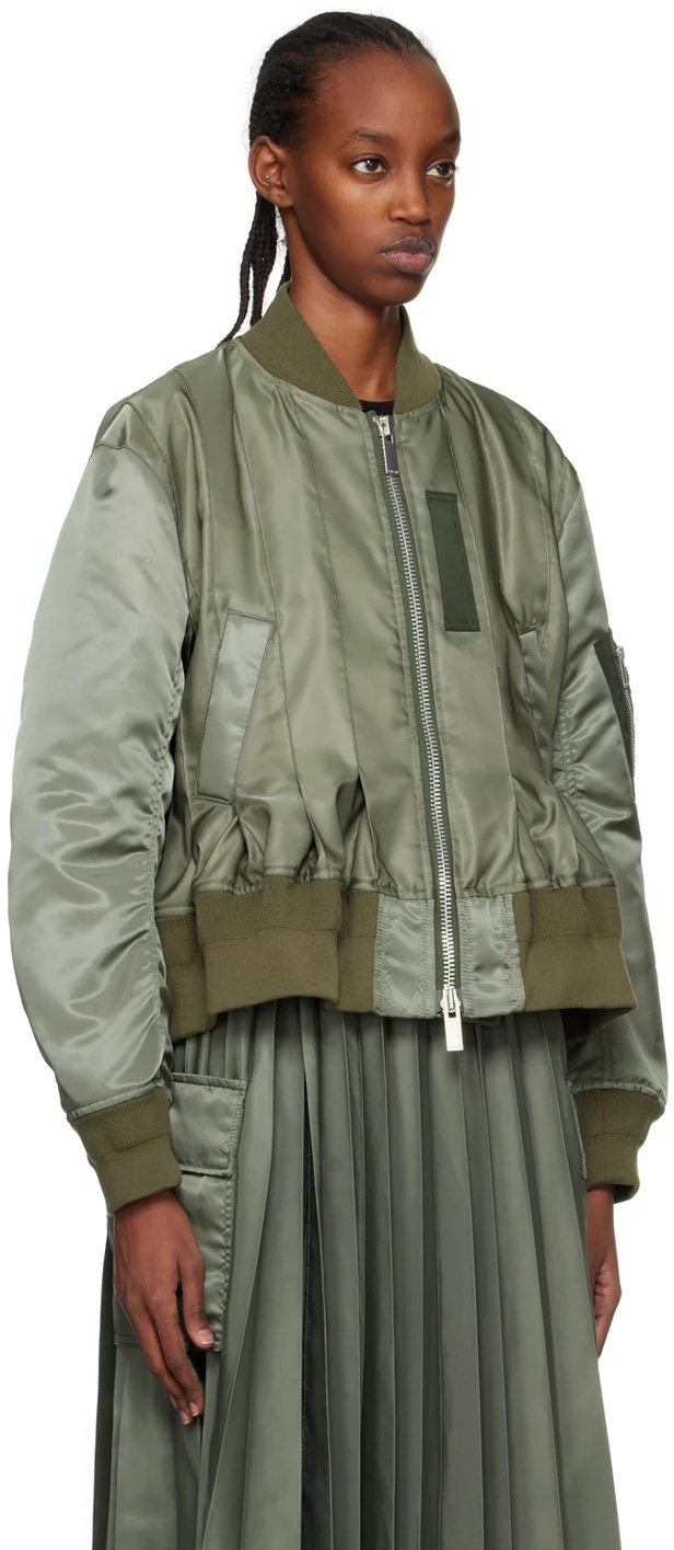 SACAI SATIN-FINISH BOMBER JACKET