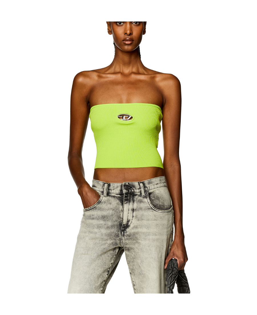 Diesel M-clarksvillex Strapless Cropped Tank Top In White