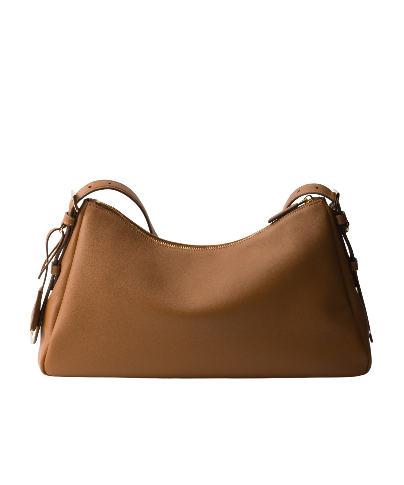 Prada Large Triangle-logo Shoulder Bag In Caramel Color