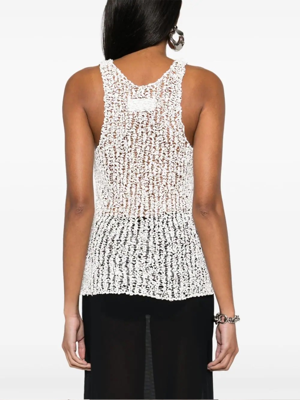 Maison Margiela Sheer Open Tank Top In White