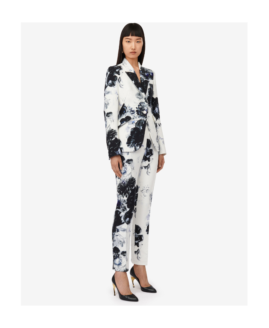 Alexander Mcqueen High-waisted Cigarette Trousers In White