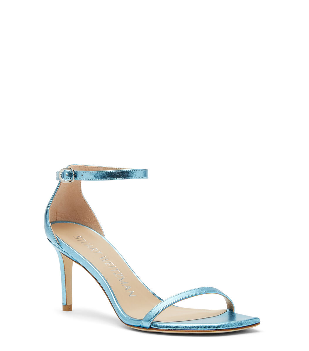 Stuart Weitzman Open Toe Heeled Sandals In Blue