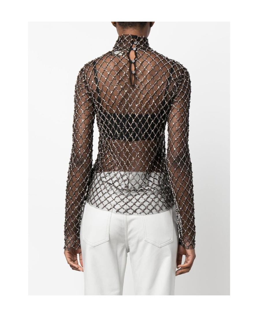 Isabel Marant High-neck Long-sleeved Blouse In Gray
