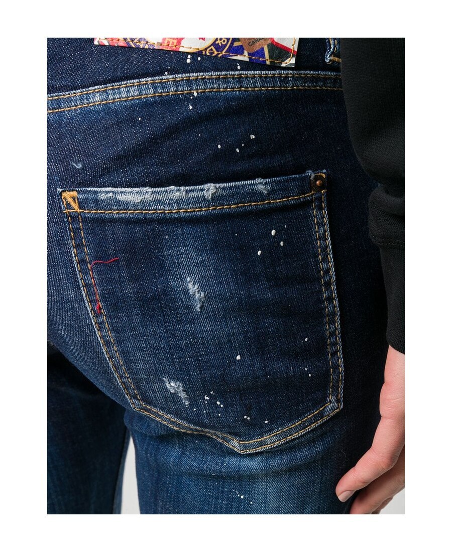 Dsquared2 Distressed Skinny Jeans In Blue