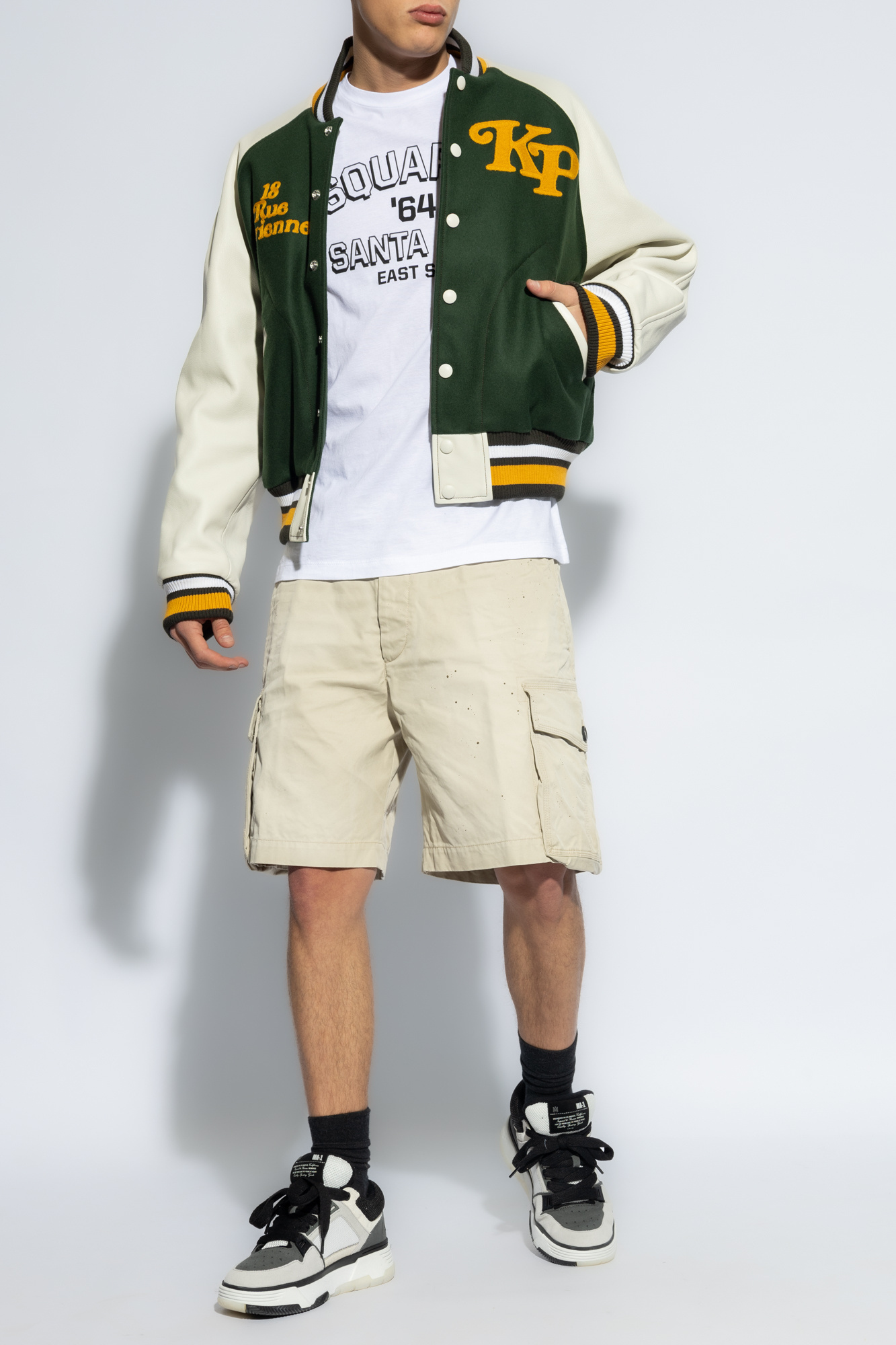 Dsquared2 Paint Splatter-detail Cargo Shorts In Nude