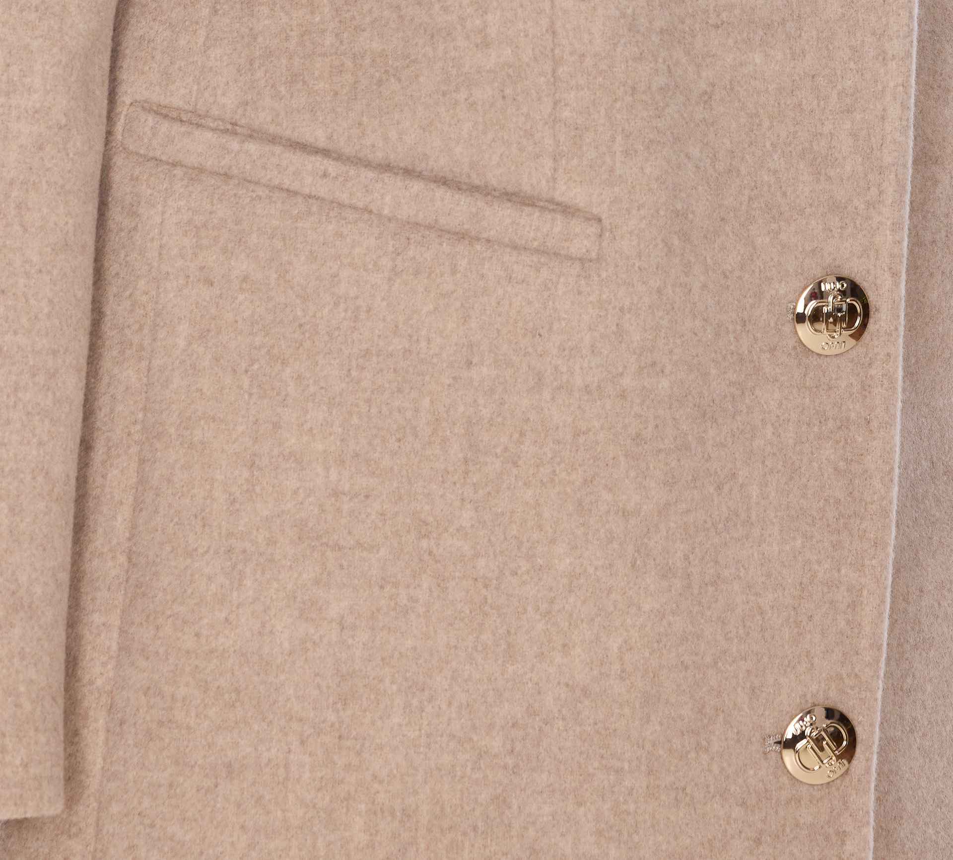 Liu •jo Long Sleeve V-neck Coat With Notch Lapel In Neutral