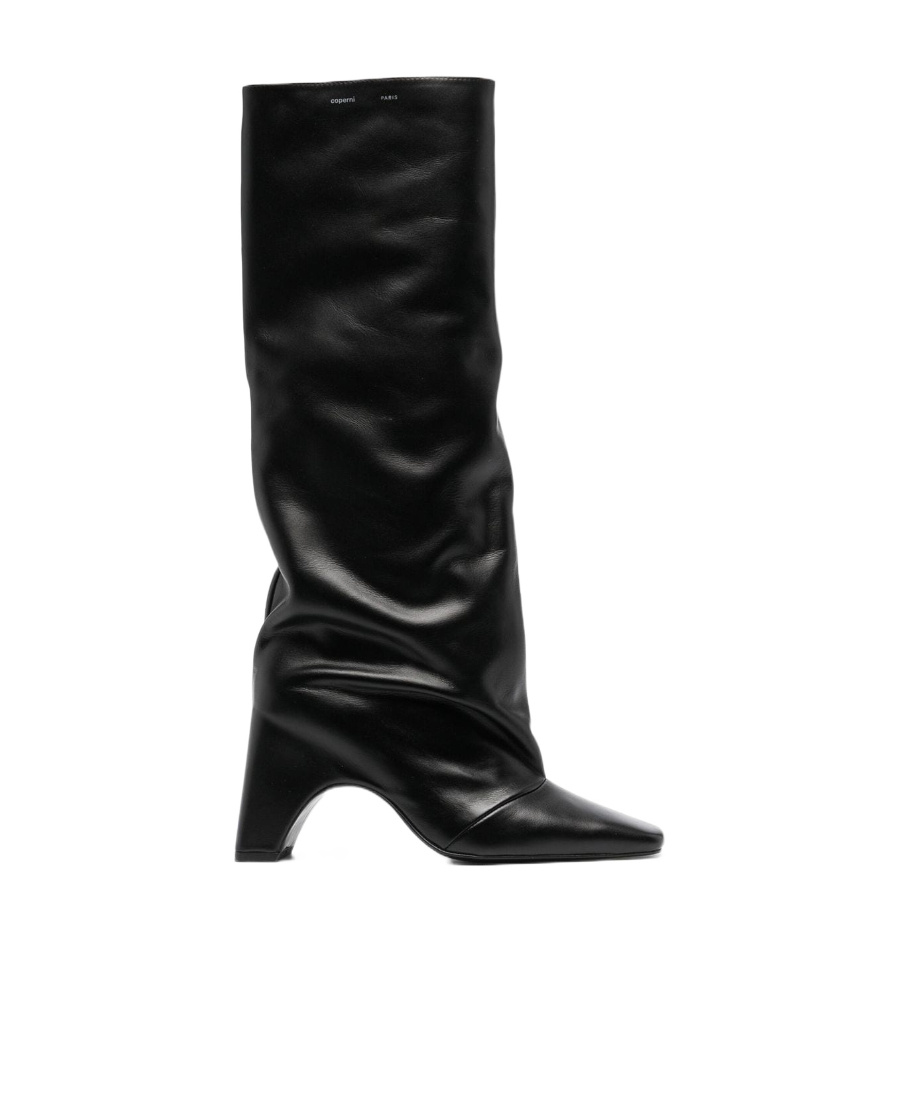 Coperni Bridge 85mm Leather Knee-high Boots In Black
