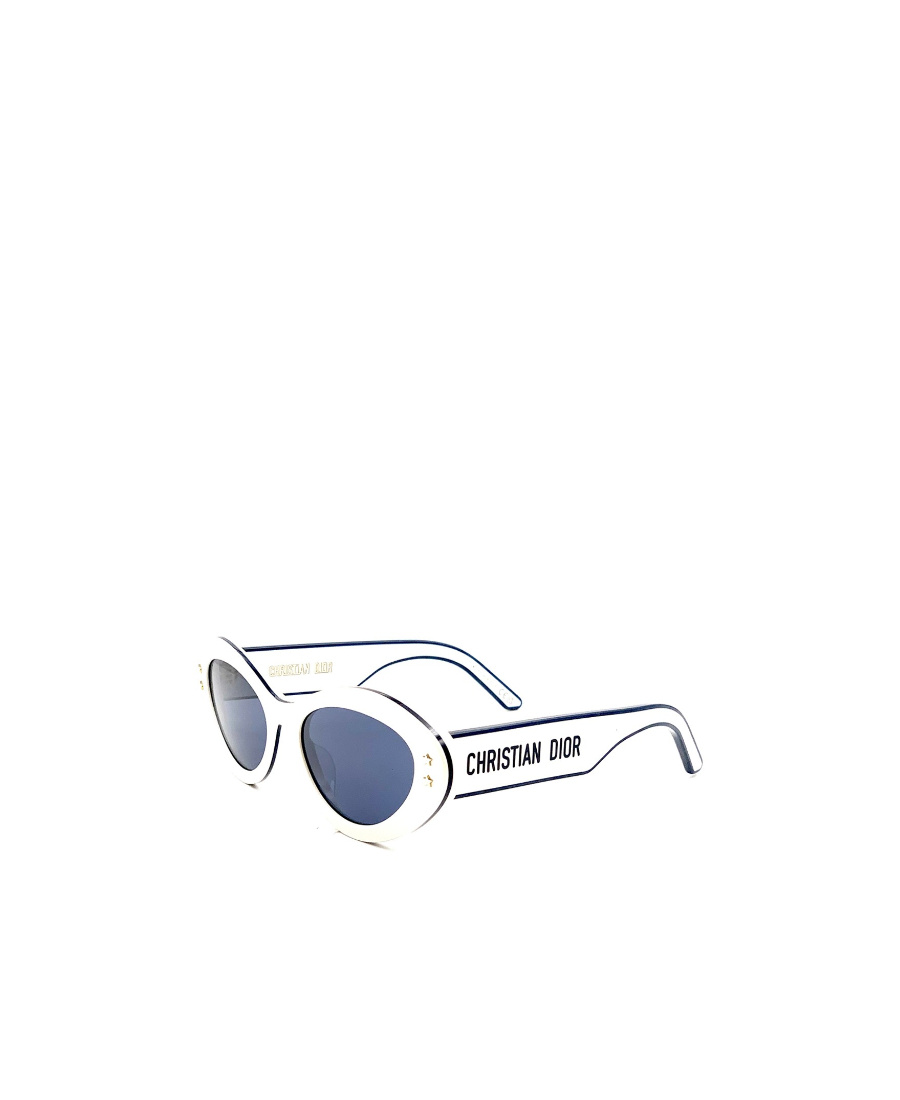 Dior Round-frame Logo Sunglasses In Blue